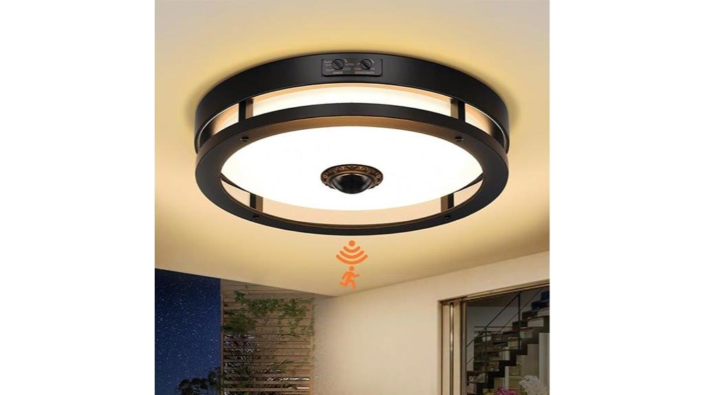 black outdoor motion light
