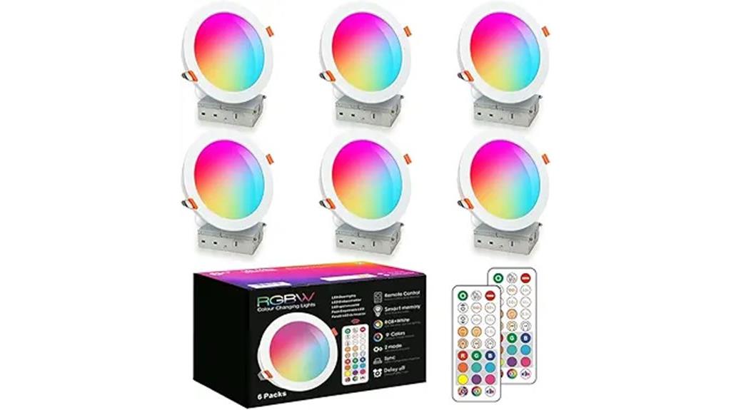 color changing 6 inch led downlights