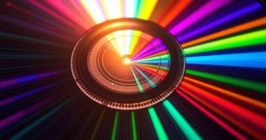 create rainbow laser display