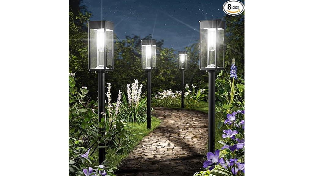 eight waterproof solar lights