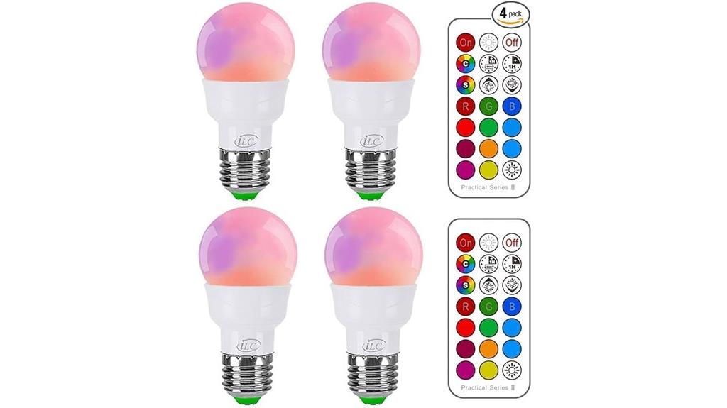 four pack rgb led bulbs