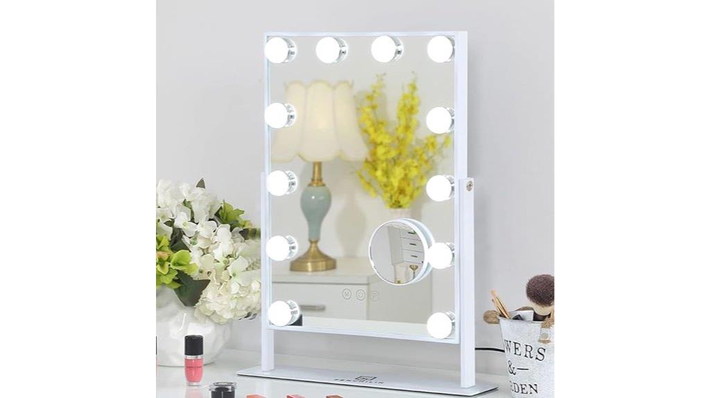 illuminated dimmable makeup mirror