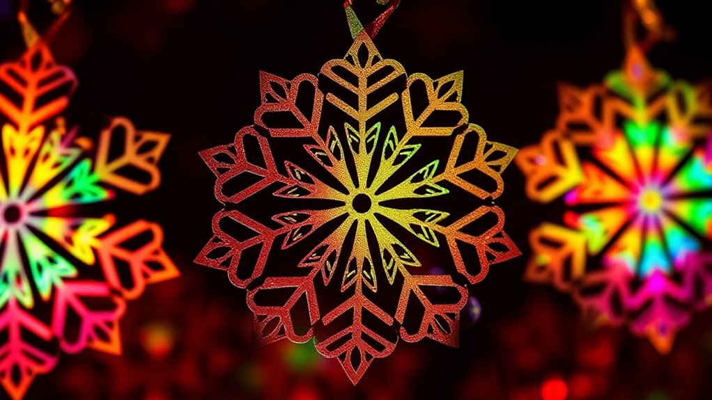 laser cut diffraction holiday decor