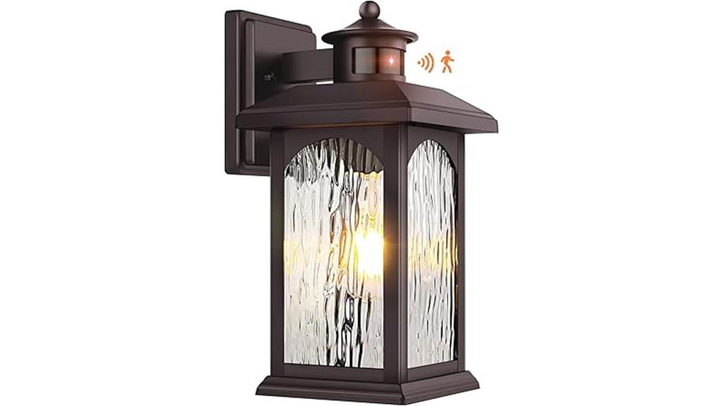 outdoor brown motion sconce