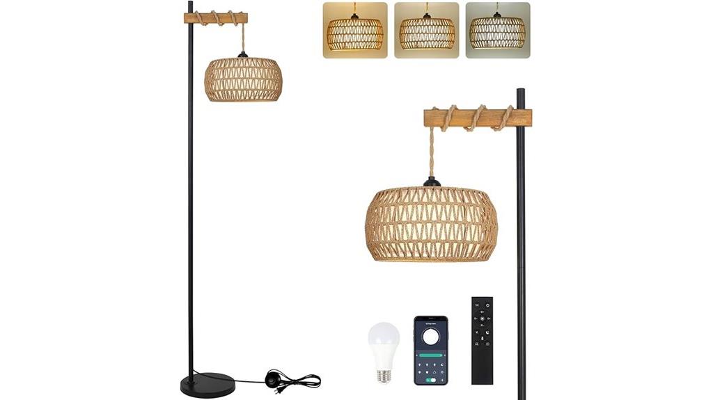 rattan lamp with remote