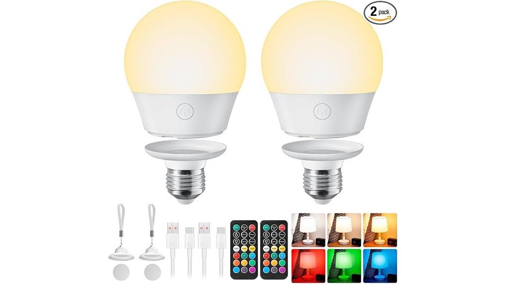 rechargeable led bulbs pack
