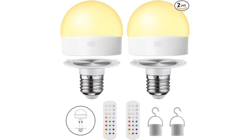 rechargeable rgb bulbs pack