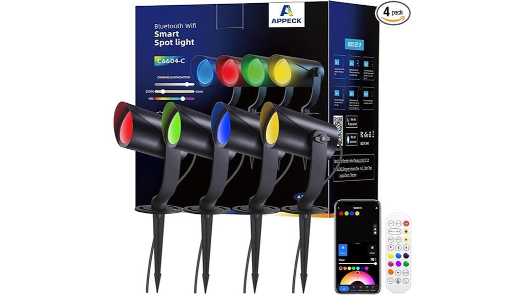 rgbic waterproof landscape spotlights