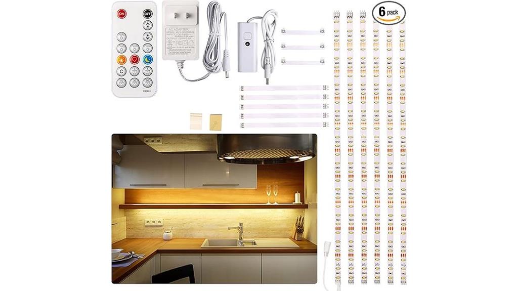 six piece under cabinet lighting
