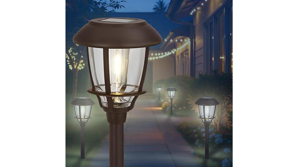 six solar led path lights
