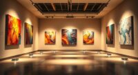 top art display floor lighting