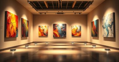 top art display floor lighting
