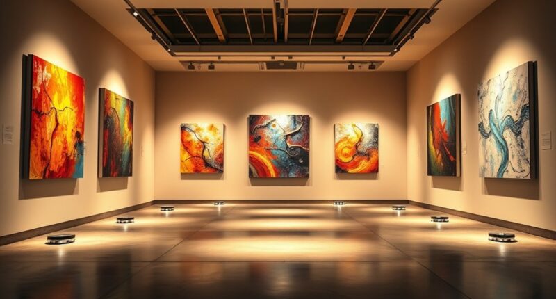 top art display floor lighting