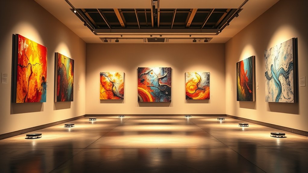 top art display floor lighting