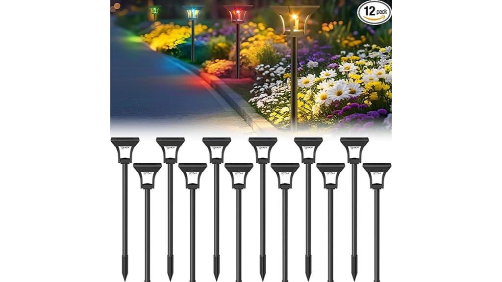 twelve solar pathway lights