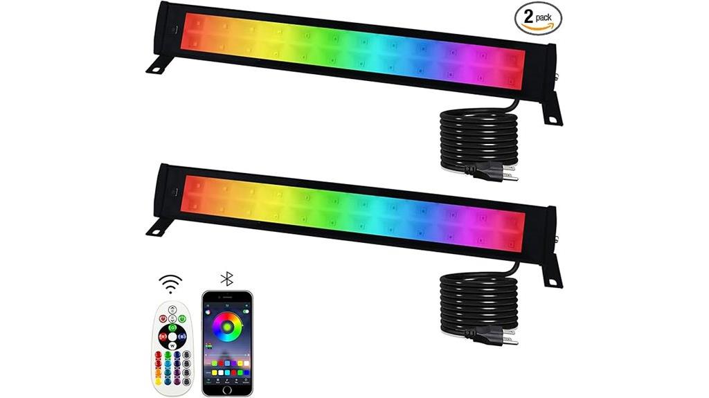 two rgb wall washer lights