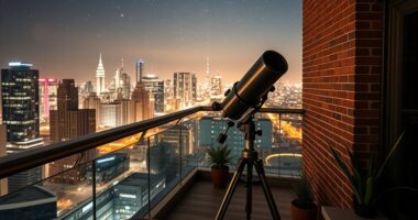 urban balcony stargazing setup