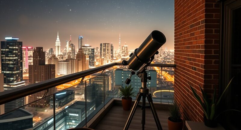 urban balcony stargazing setup