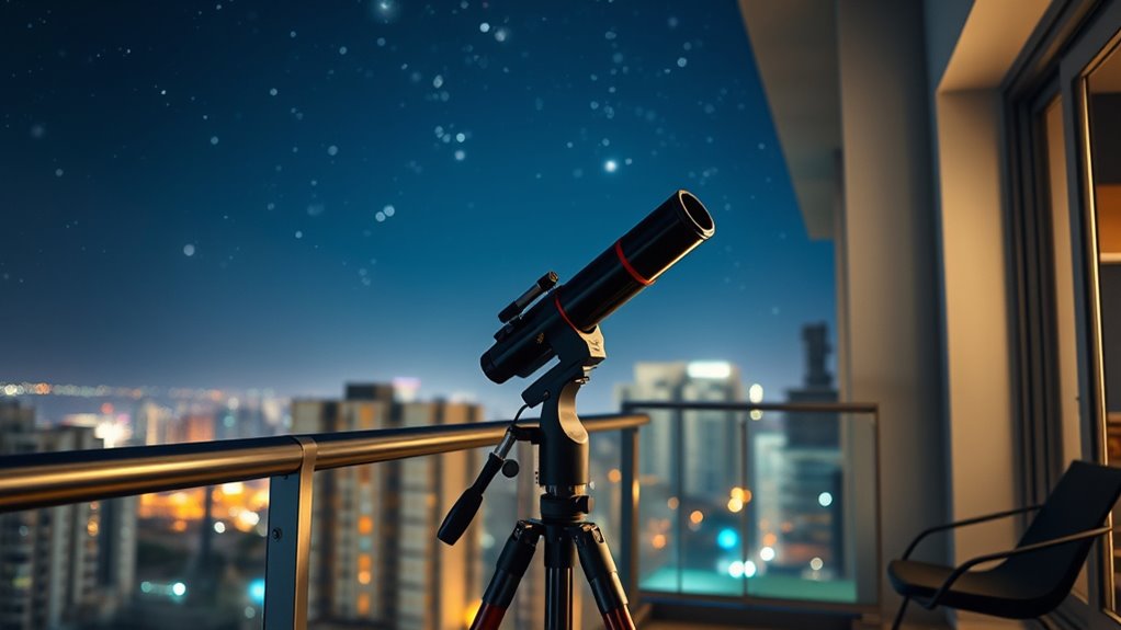 urban stargazing balcony setup