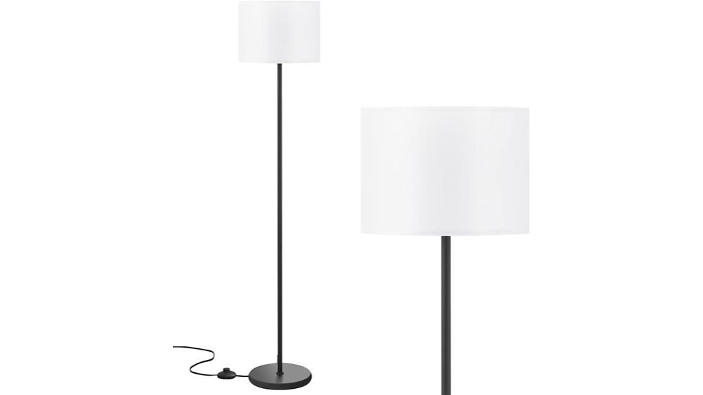 white shade floor lamp