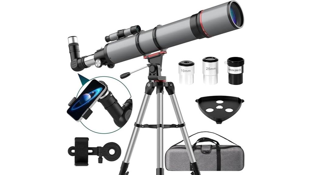 90mm aperture refractor telescope