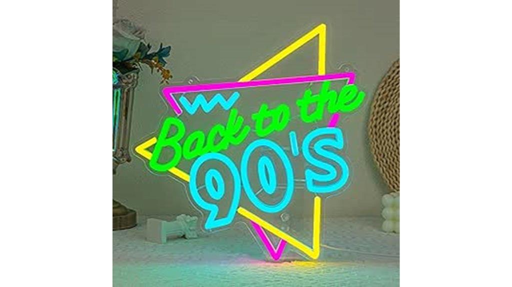 90s neon wall sign
