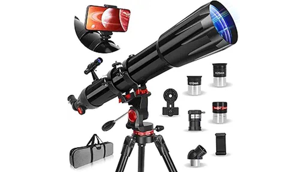 adult 90mm refractor telescope