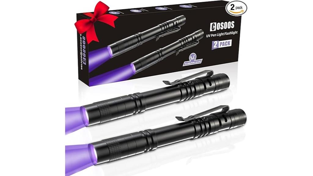 black light flashlight set