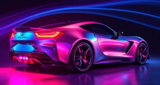 colorful car photography lights