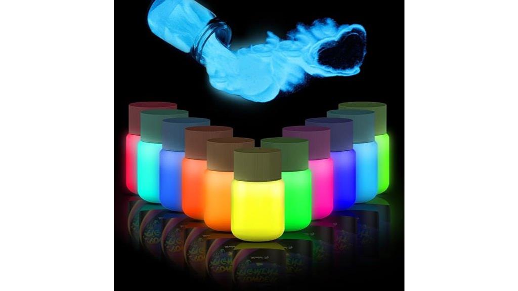 colorful glow in the dark powders