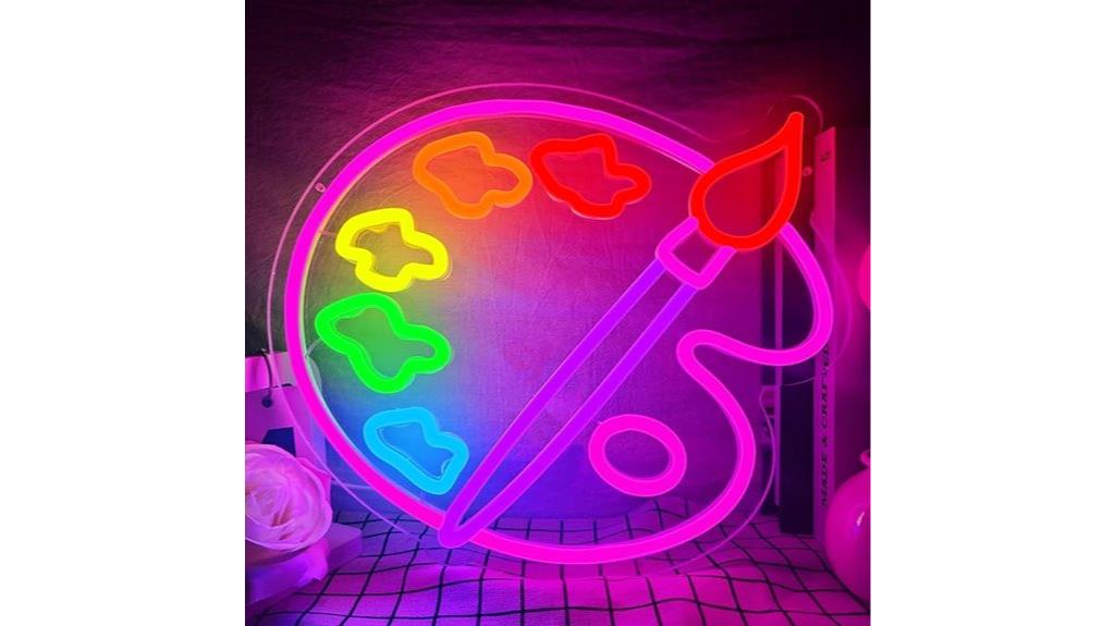 colorful neon paint palette