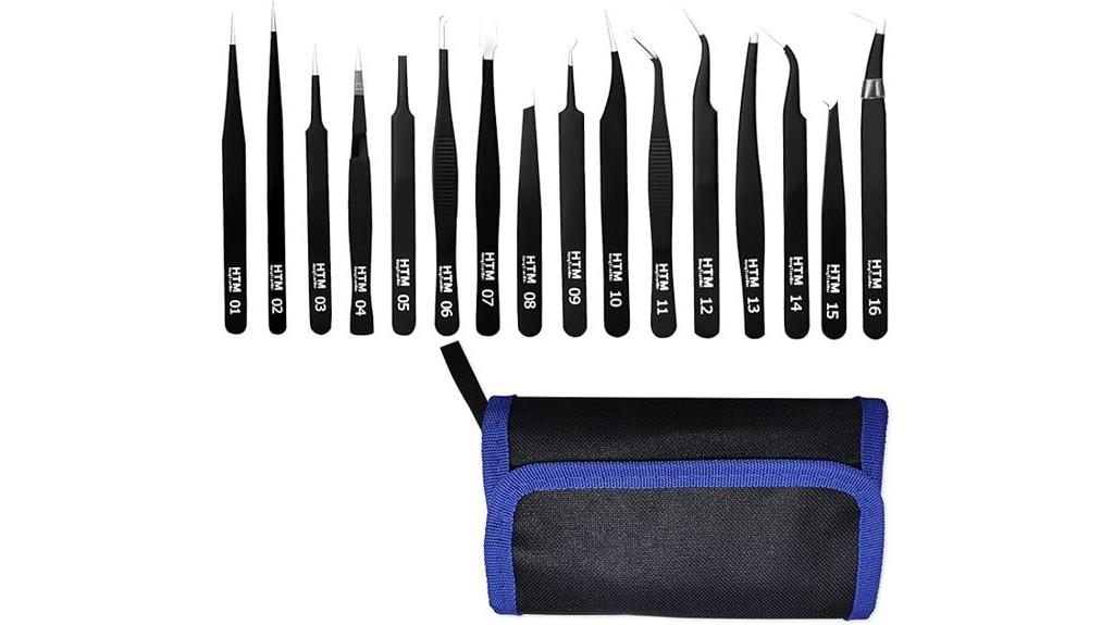 complete stainless steel tweezers set