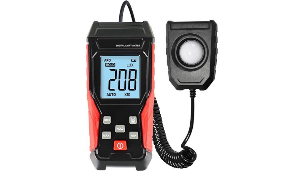 digital lux meter features