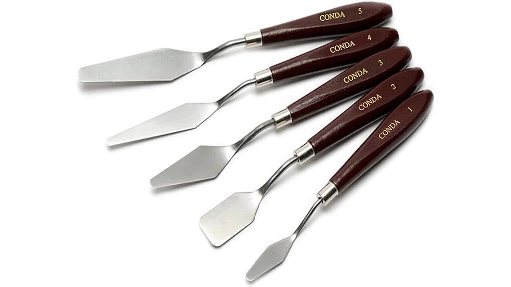 five piece palette knives