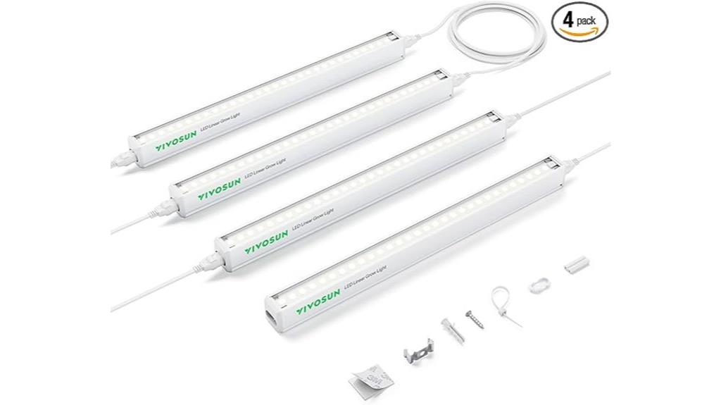 four 1ft led grow lights