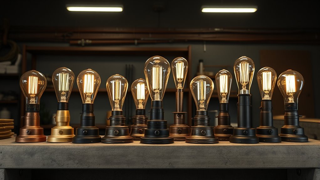 industrial style color matching lamps