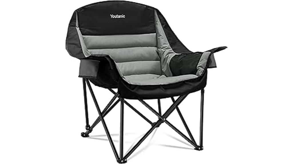 large camping chair with accessories