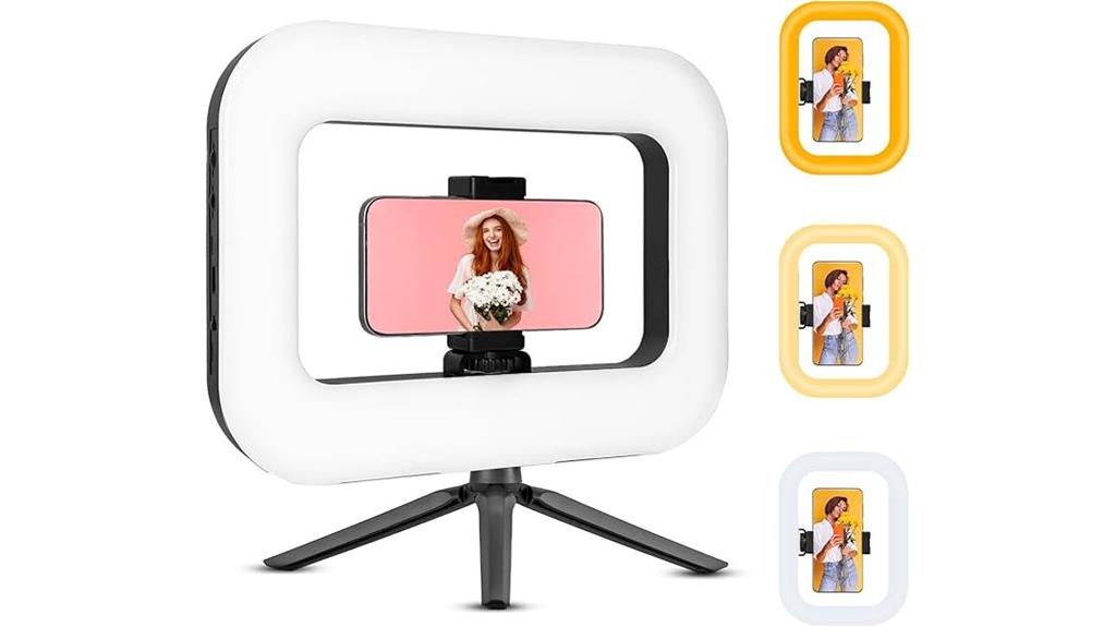 mobile filming setup with lighting