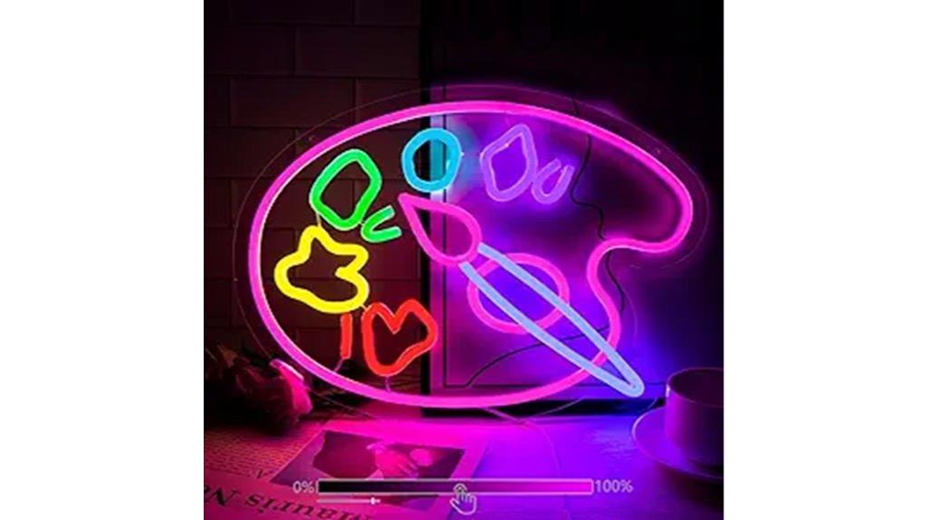 neon paint palette sign