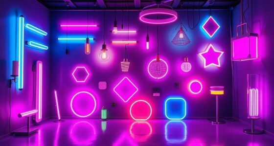 neon style practical lighting