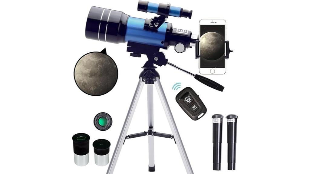 portable 70mm refractor telescope