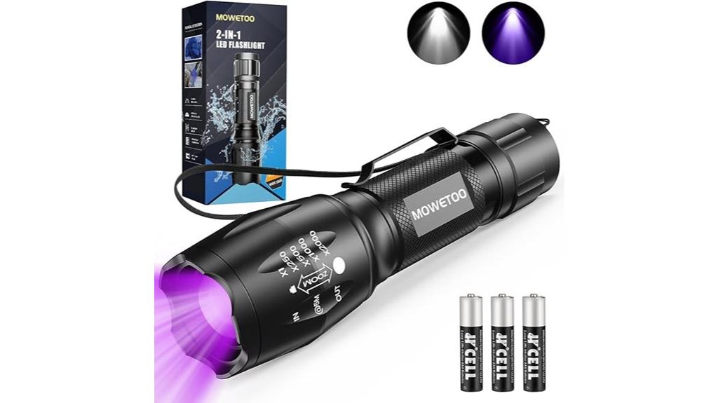 portable uv blacklight flashlight