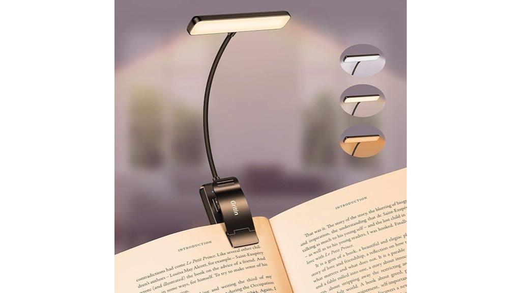 rechargeable book light with memory