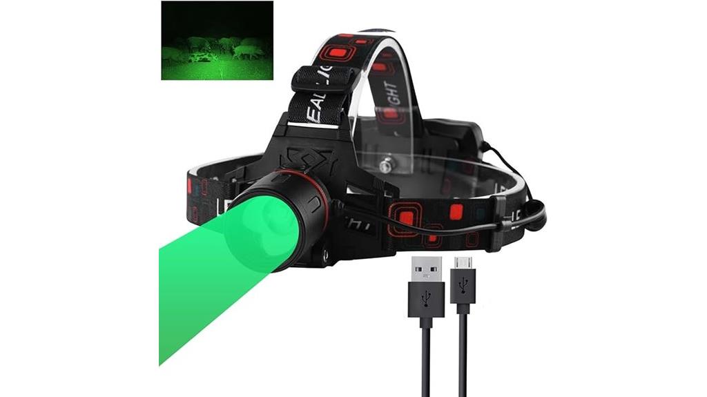 rechargeable green led headlamp