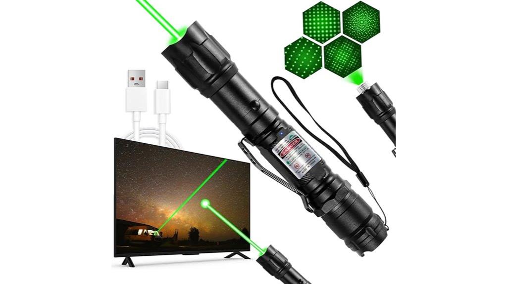 rechargeable green light flashlight