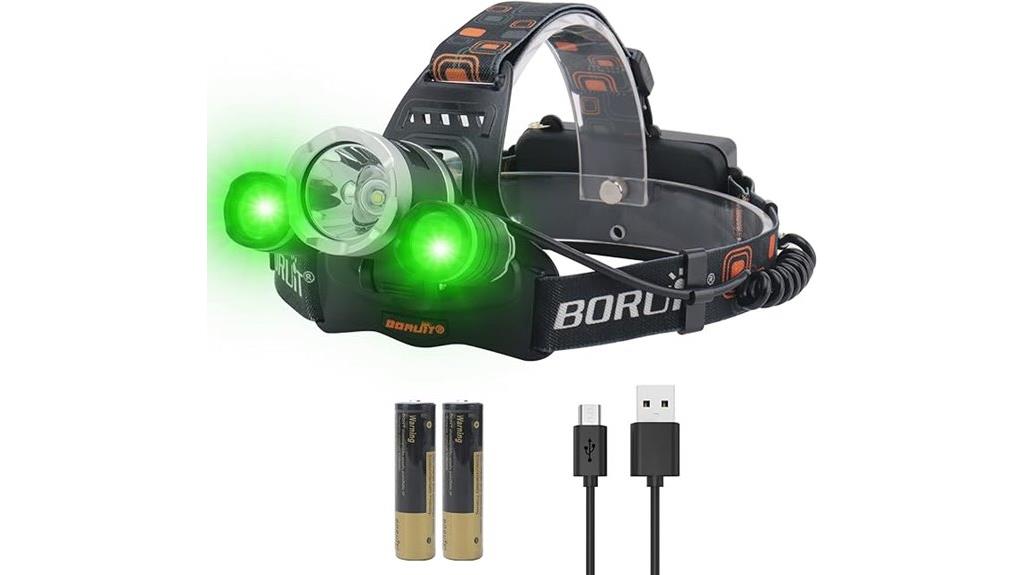 rechargeable green light headlamp