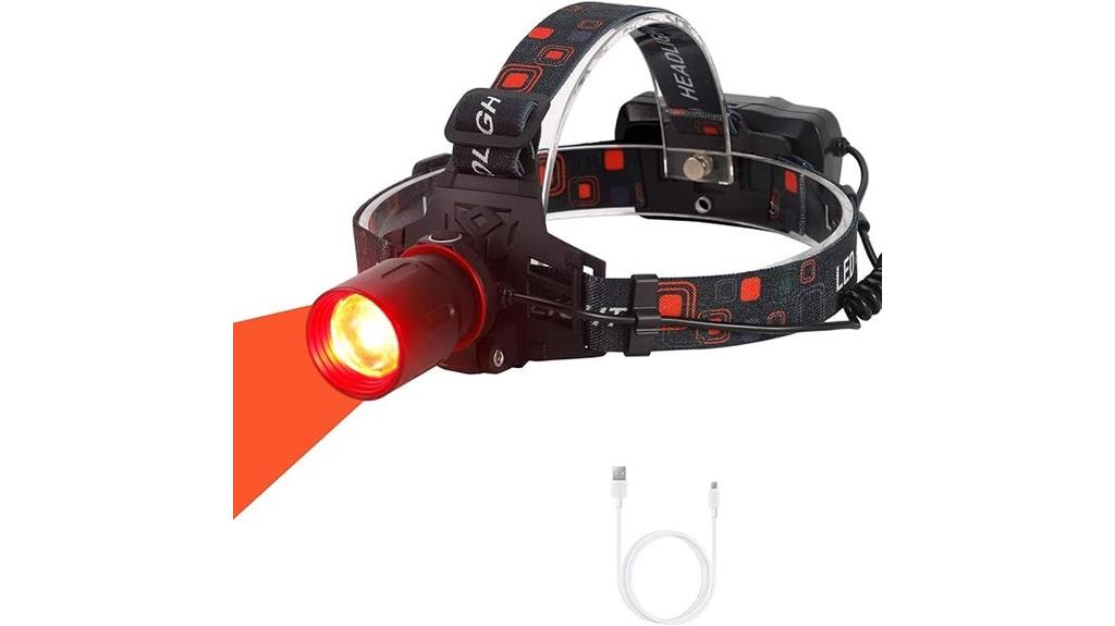 rechargeable red hunting headlamp