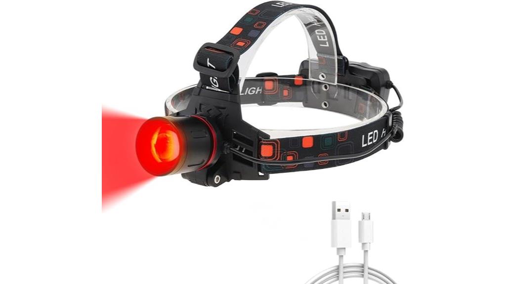 rechargeable red light headlamp