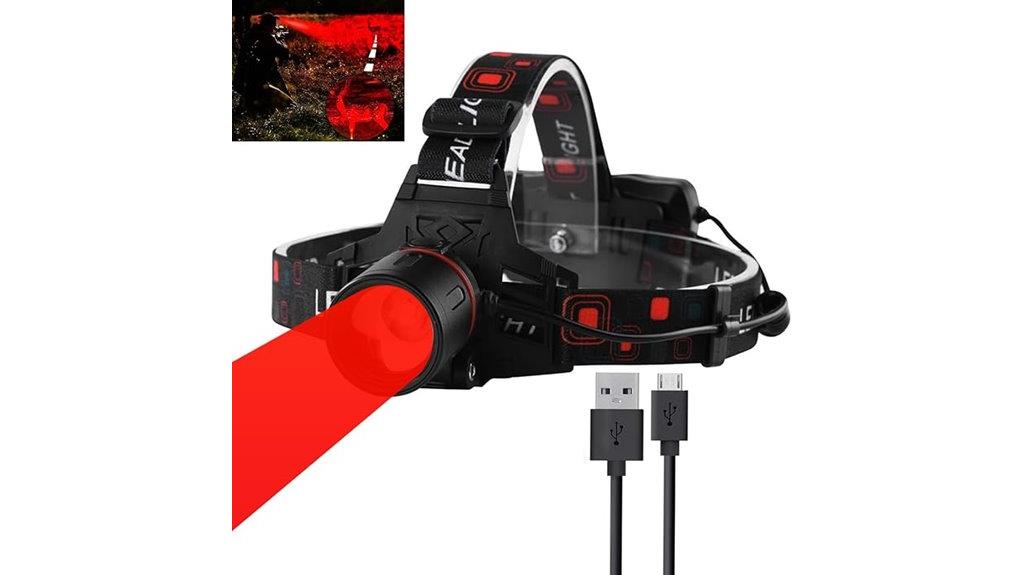rechargeable red light headlamp