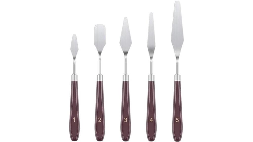 set of five knives